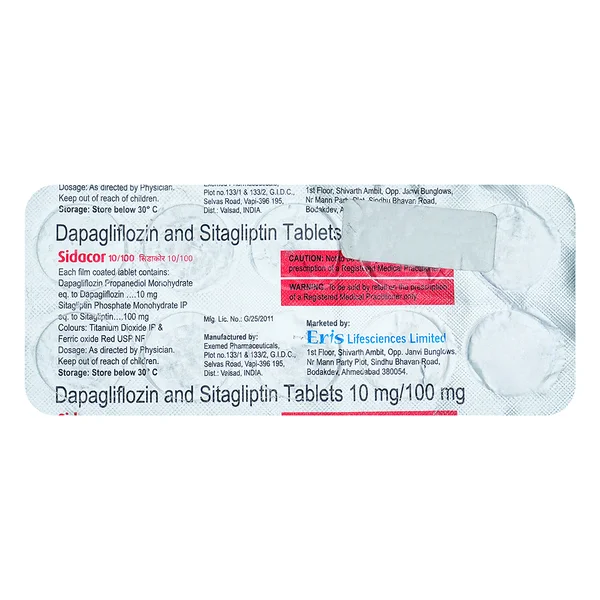 Sidacor 10 mg/100 mg Tablet 10's