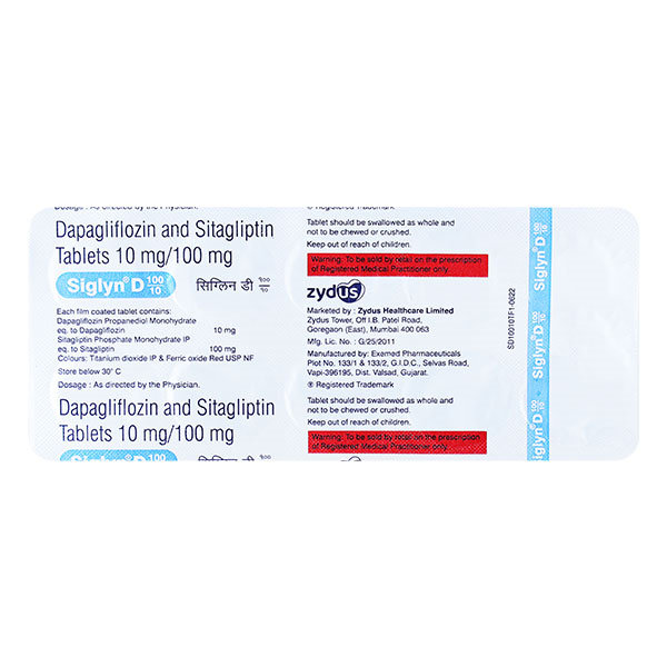 Siglyn D 100 mg/10 mg Tablet 10's, Pack of 10 Siglyn D 100 mg/10 mg Tablet 10's, Pack of 10