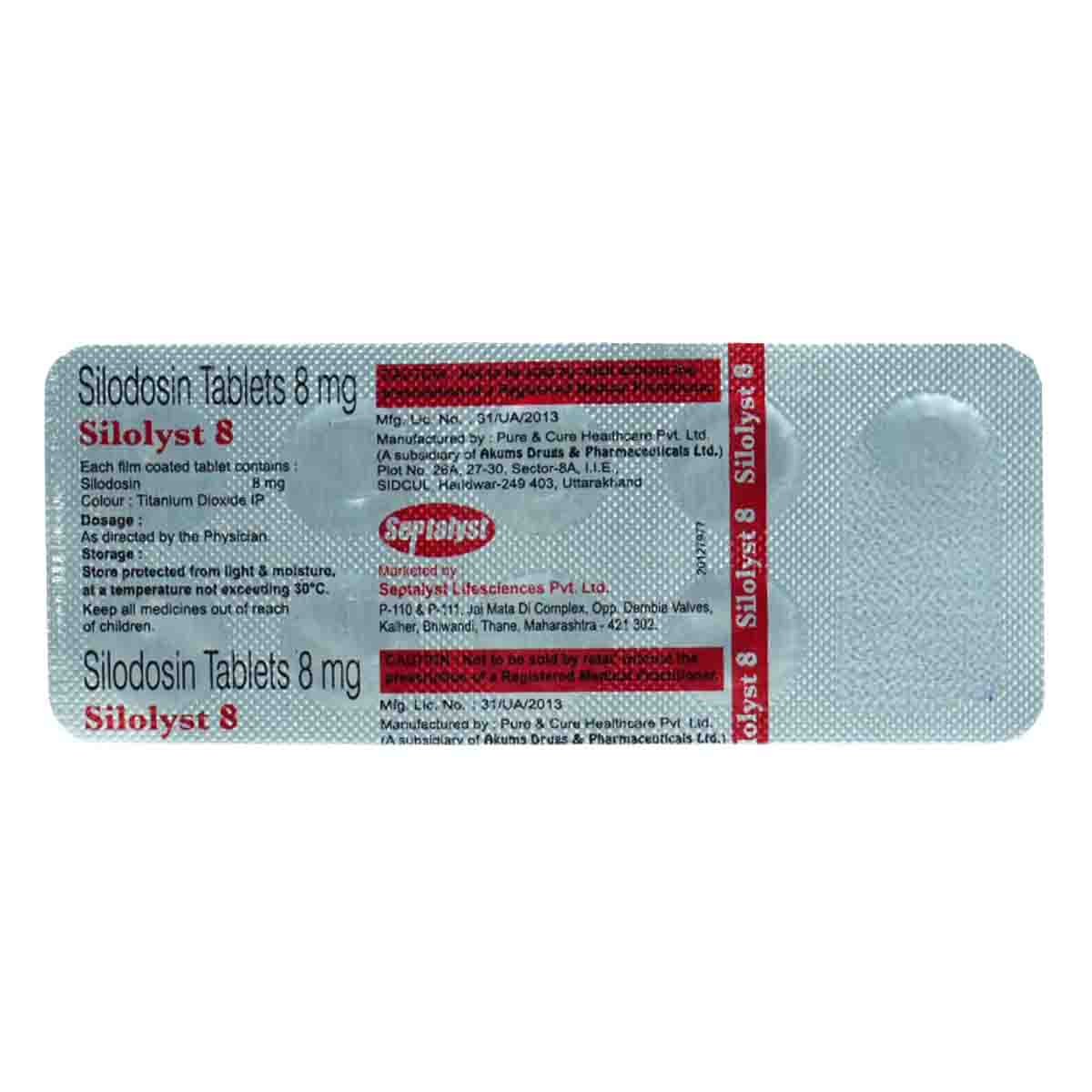 Silolyst 8 Tablet 10's, Pack of 10 TABLETS Silolyst 8 Tablet 10's, Pack of 10 TABLETS