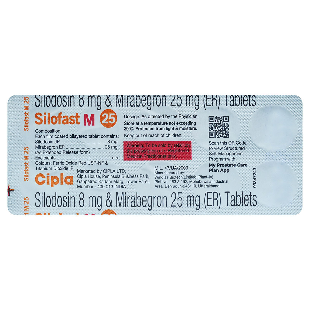 Silofast M 25 Tablet 10's, Pack of 10 TABLETS Silofast M 25 Tablet 10's, Pack of 10 TABLETS