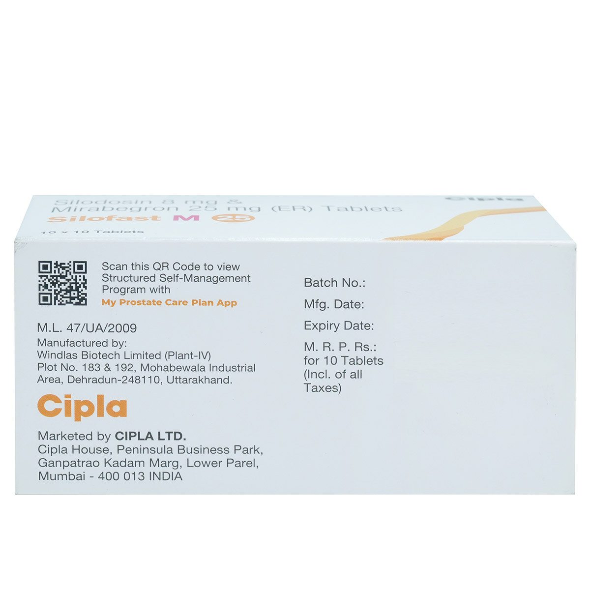 Silofast M 25 Tablet 10's, Pack of 10 TABLETS Silofast M 25 Tablet 10's, Pack of 10 TABLETS