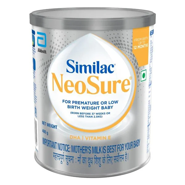Similac Neosure Powder for Premature Baby (From Birth Up to 12 Months), 400 gm, Pack of 1