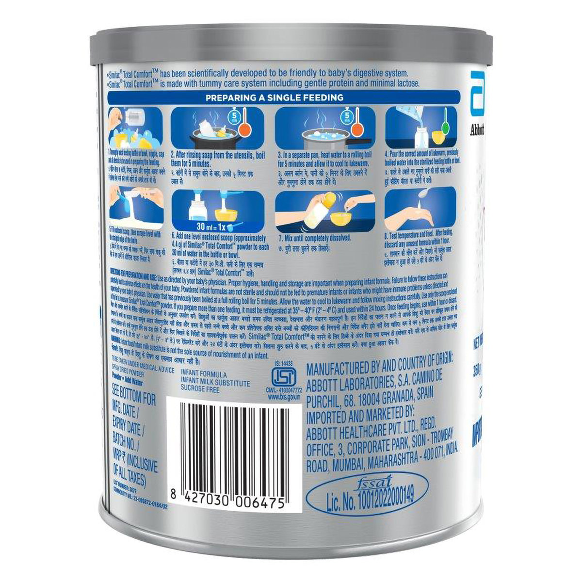 Similac Total Comfort Infant Formula Powder (Up to 6 Months), 350 gm, Pack of 1 Similac Total Comfort Infant Formula Powder (Up to 6 Months), 350 gm, Pack of 1