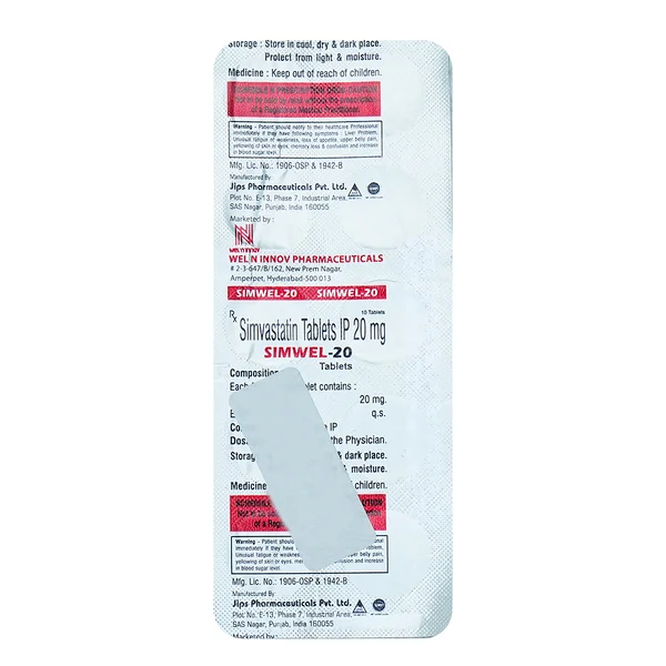 Simwel-20 Tablet 10's, Pack of 10 TABLETS