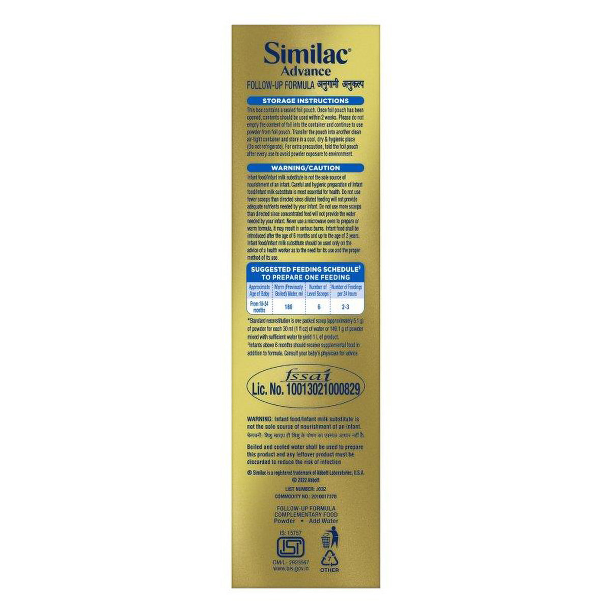 Similac Advance Follow-Up Formula Stage 4 Powder (18 to 24 months), 400 gm Refill Pack, Pack of 1 Similac Advance Follow-Up Formula Stage 4 Powder (18 to 24 months), 400 gm Refill Pack, Pack of 1