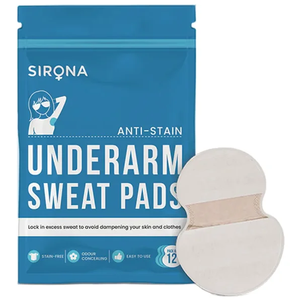 Sirona Underarms Sweat Pads, 12 Count