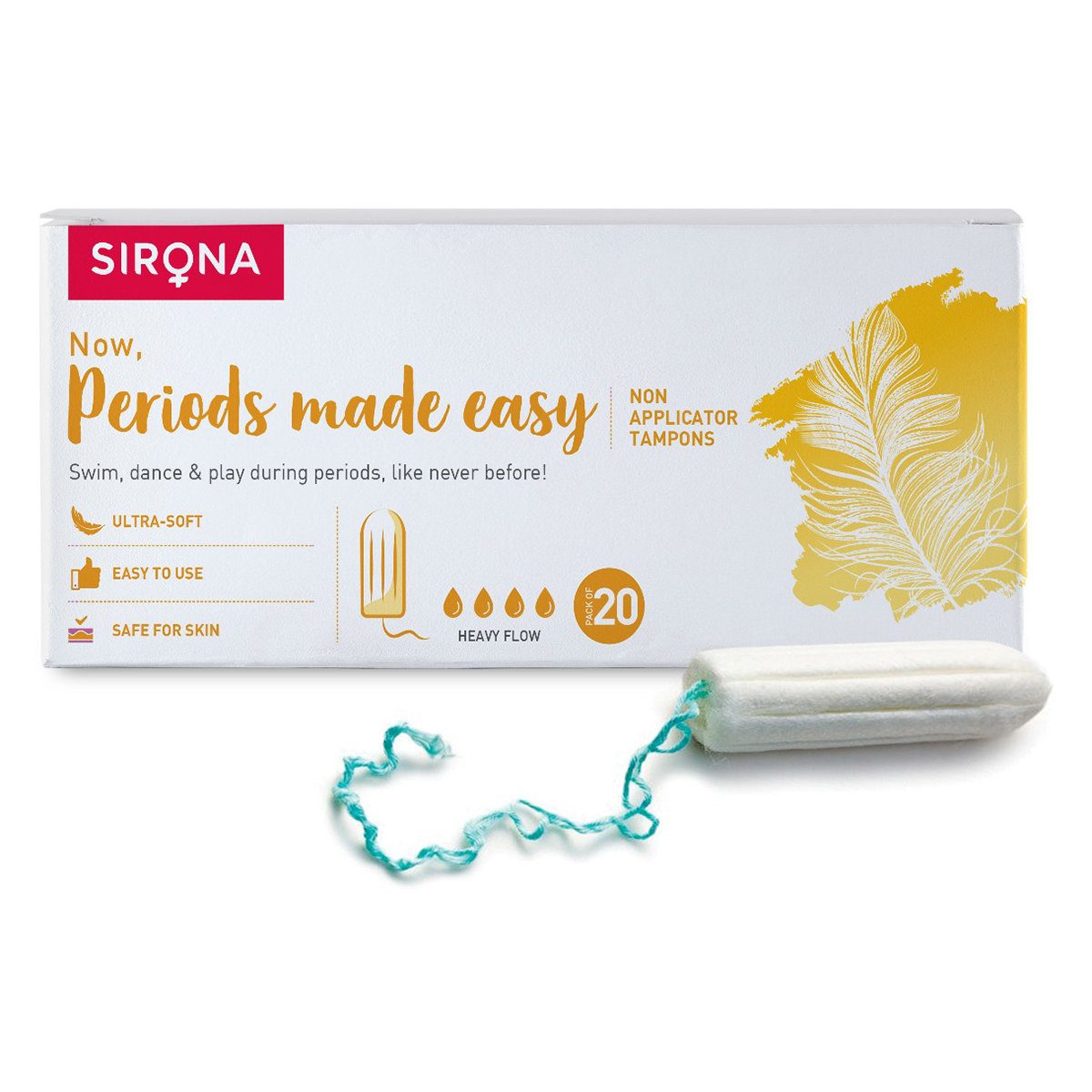 Sirona Now Periods Made Easy Heavy Flow Tampons, 20 Count, Pack of 1 Sirona Now Periods Made Easy Heavy Flow Tampons, 20 Count, Pack of 1