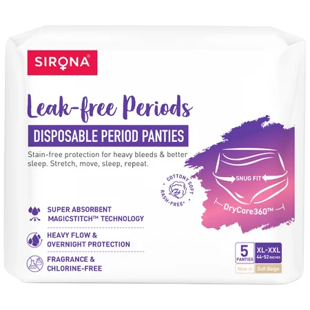 Sirona Disposable Period Panties XL-XXL, 5 Count