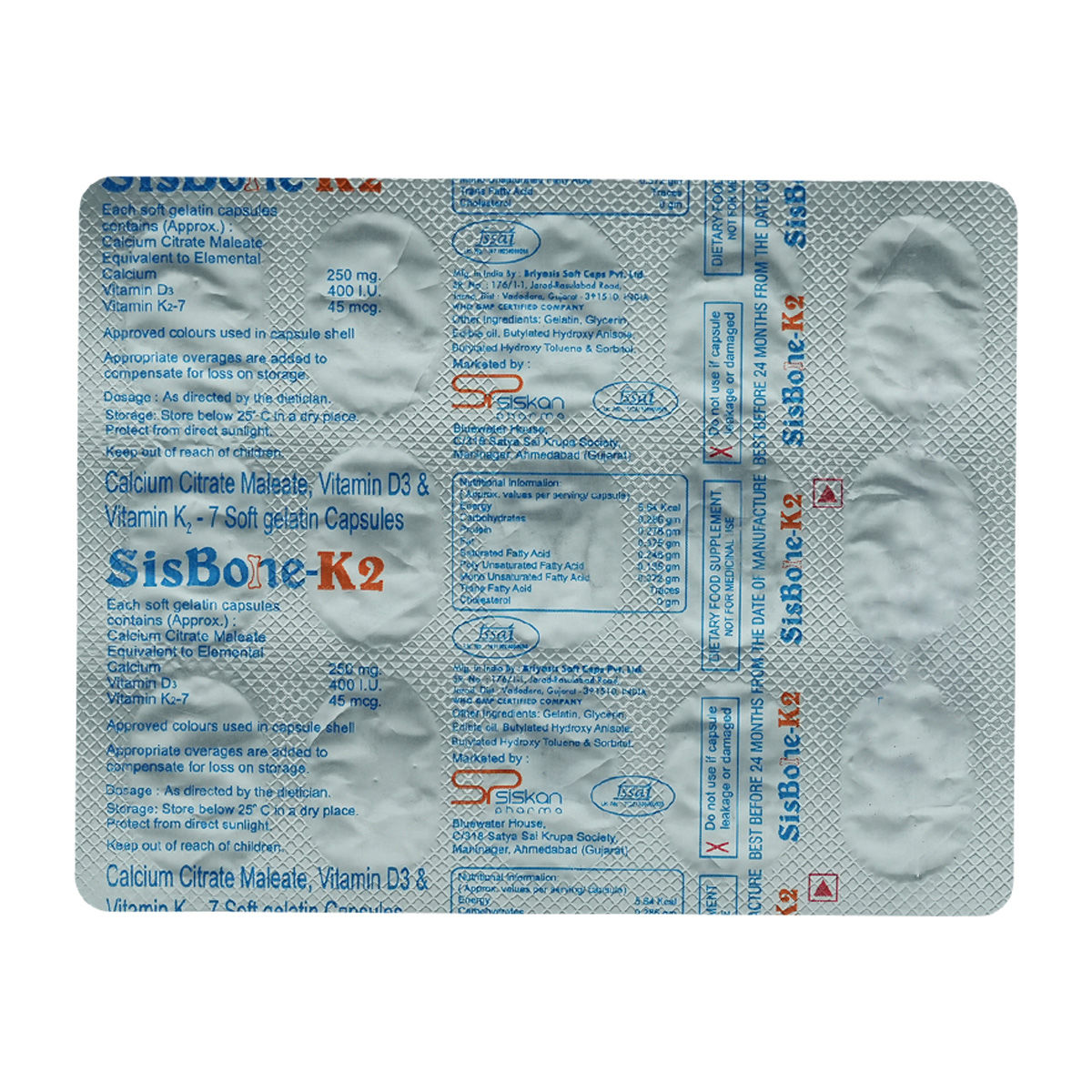 Buy Sisbone-K2 Softgel Capsule 15's Online