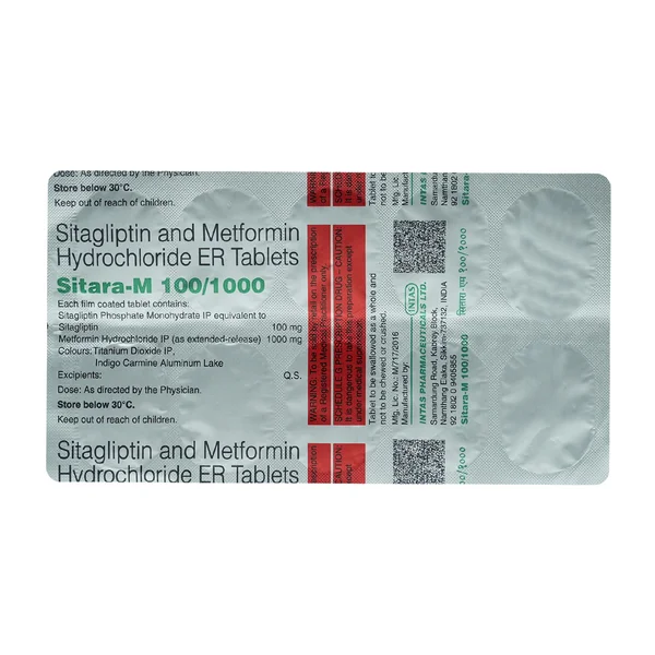 Sitara-M 100 mg/1000 mg Tablet 10's
