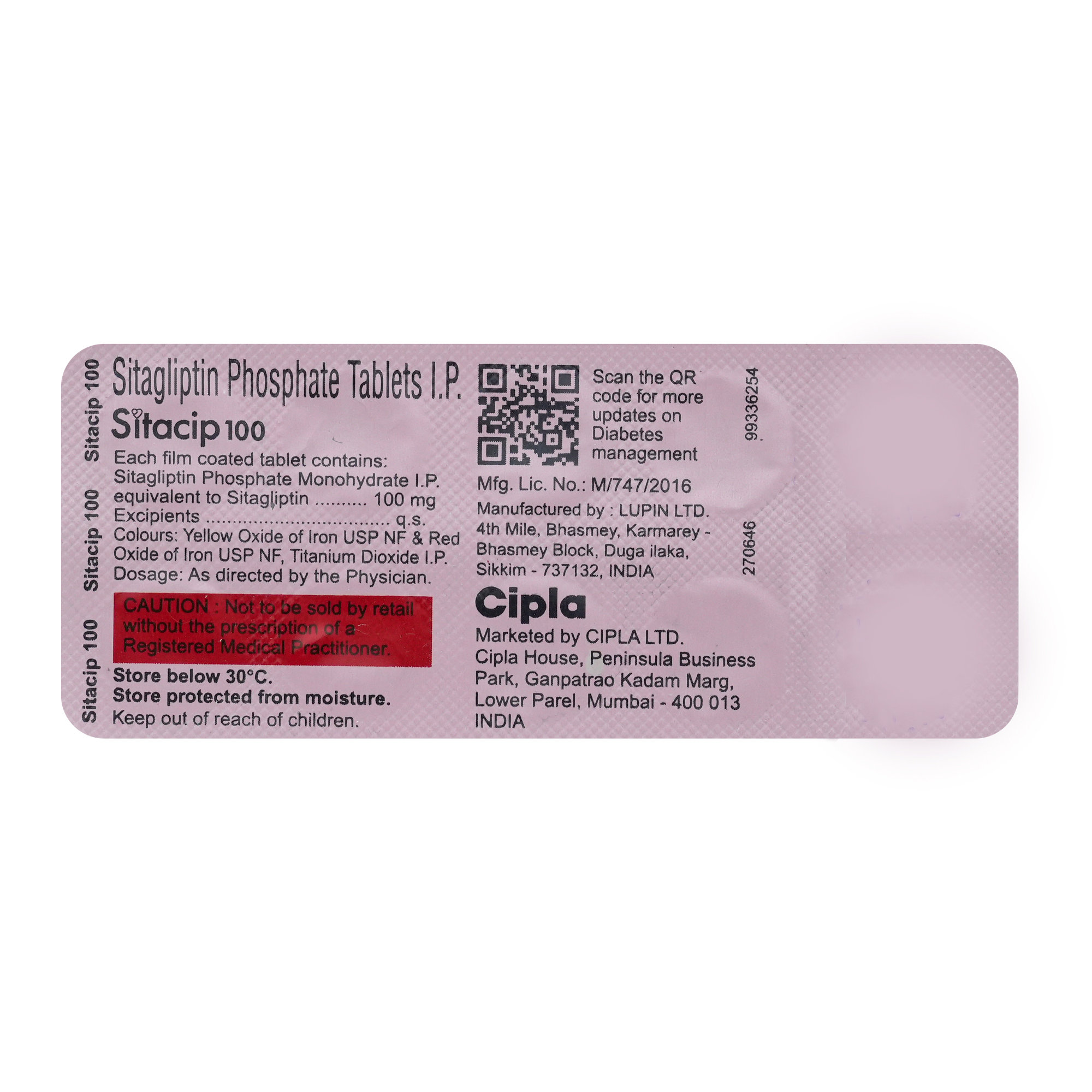 Sitacip 100 Tablet 10's, Pack of 10 TabletS Sitacip 100 Tablet 10's, Pack of 10 TabletS