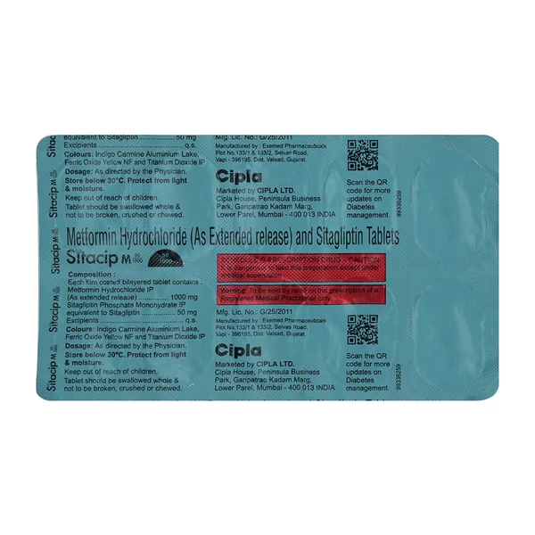 Sitacip M 50 mg/1000 mg Tablet 10's
