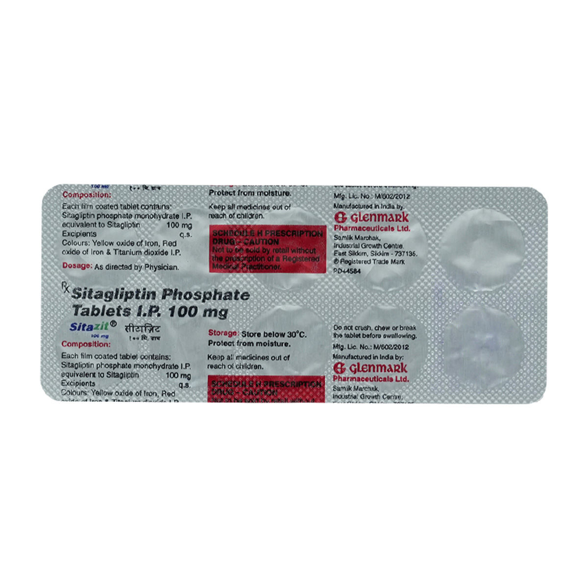 Buy Sitazit 100 mg Tablet 10's Online