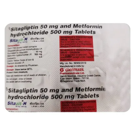 Sitazit-M 50 mg/500 mg Tablet 10's