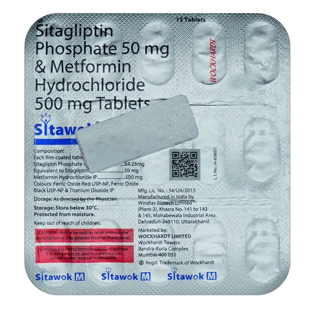 Sitawok M 50 mg/500 mg Tablet 15's