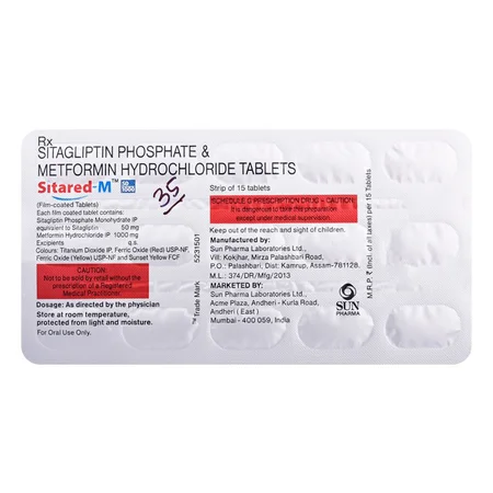 Sitared M 50 mg/1000 mg Tablet 15's