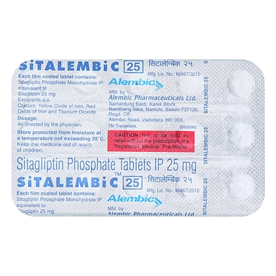 Sitalembic 25 mg Tablet 15's, Pack of 15 TabletS