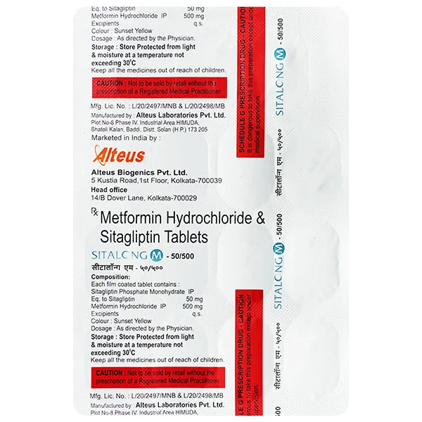 Sitalong M 50 mg/500 mg Tablet 15's