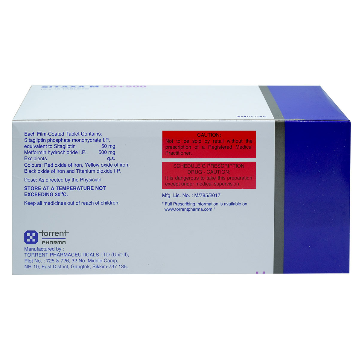 Sitaxa M 50 mg/500 mg Tablet 15's, Pack of 15 TabletS Sitaxa M 50 mg/500 mg Tablet 15's, Pack of 15 TabletS