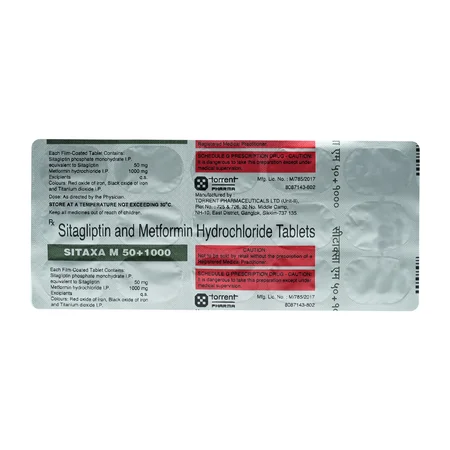 Sitaxa M 50 mg/1000 mg Tablet 15's