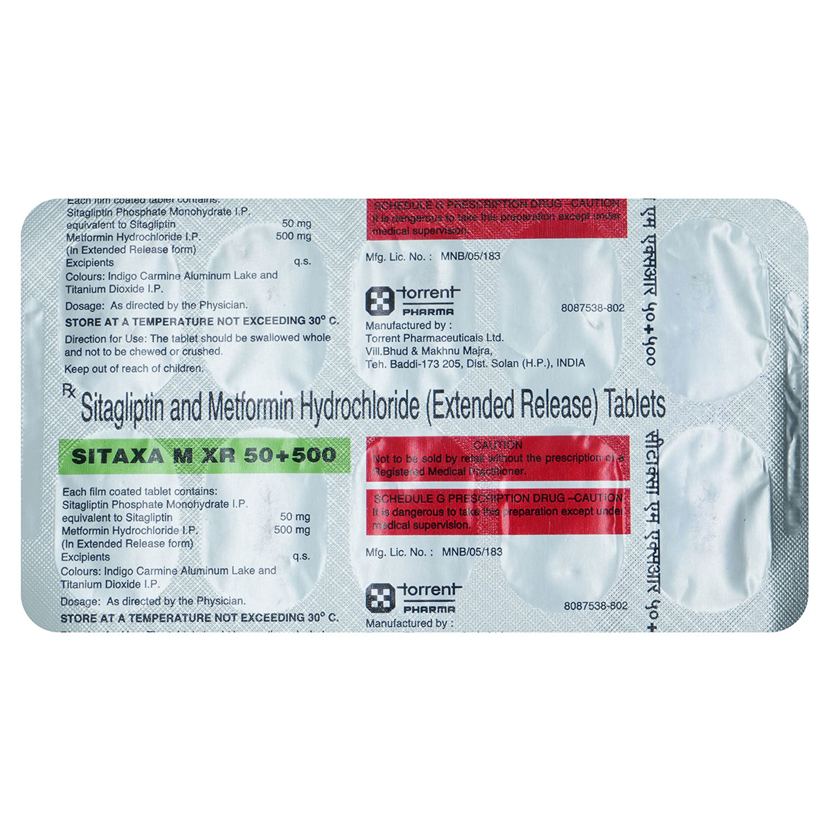 Sitaxa M XR 50 mg/500 mg Tablet 10's, Pack of 10 TabletS Sitaxa M XR 50 mg/500 mg Tablet 10's, Pack of 10 TabletS