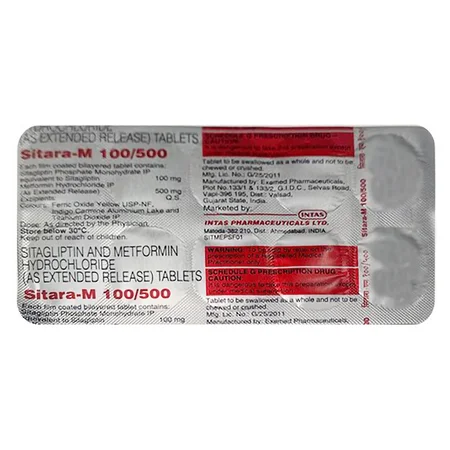 Sitara-M 100 mg/500 mg Tablet 10's