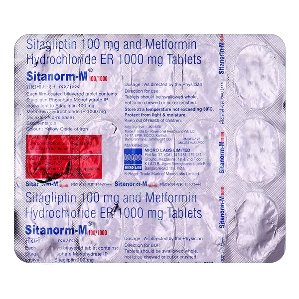 Sitanorm M 100 mg/1000 mg Tablet 15's