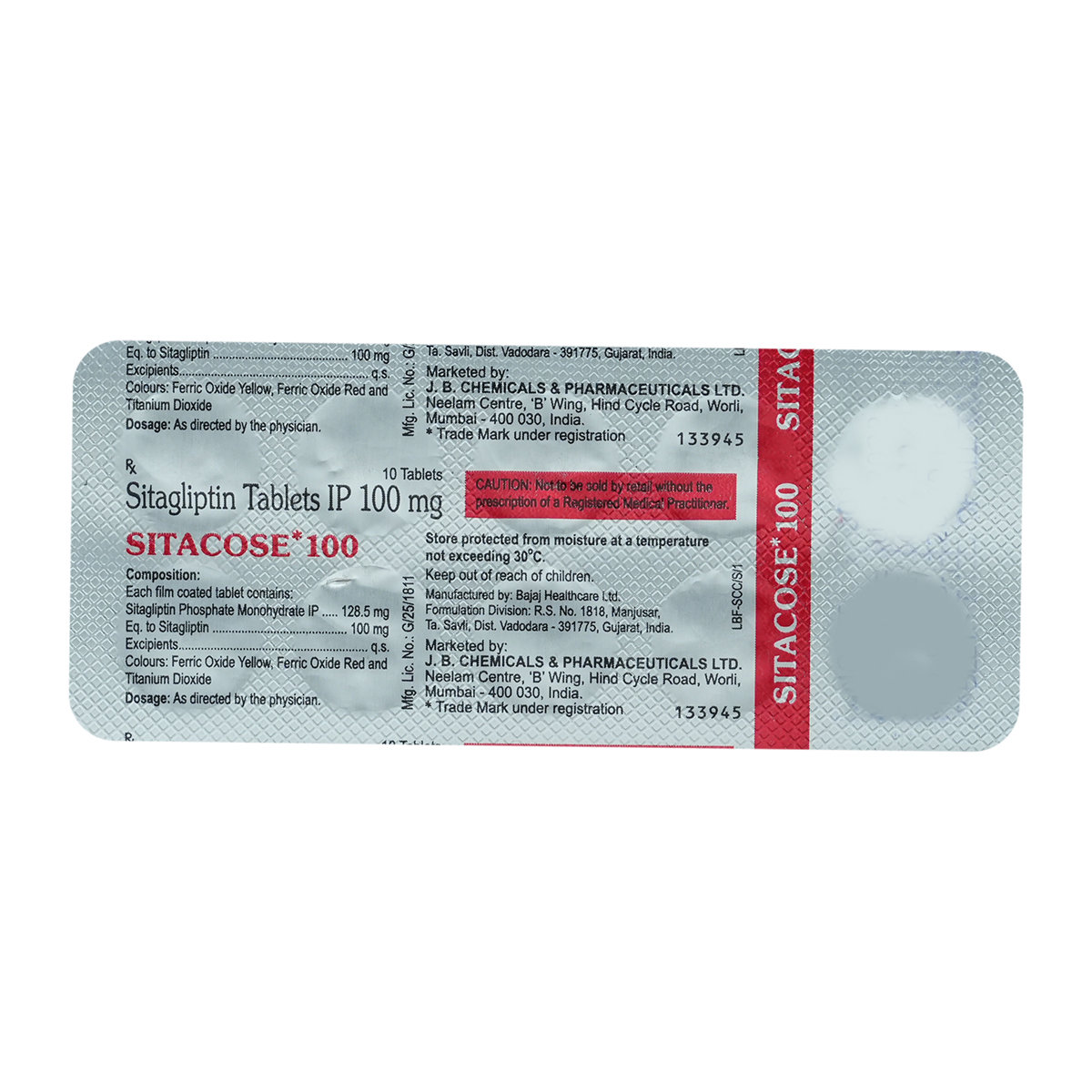 Sitacose 100 Tablet 10's, Pack of 10 TabletS Sitacose 100 Tablet 10's, Pack of 10 TabletS