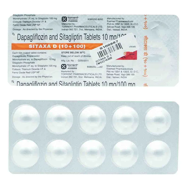 Sitaxa D 10 mg/100 mg Tablet 10's, Pack of 10