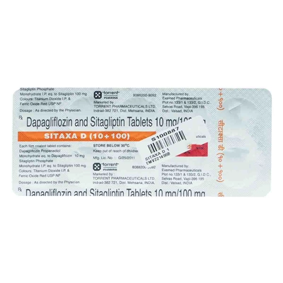 Sitaxa D 10 mg/100 mg Tablet 10's, Pack of 10 TabletS