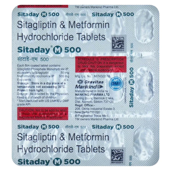 Sitaday M 500 Tablet 15's