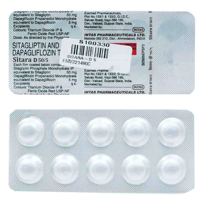 Sitara-D 50 mg/5 mg Tablet 10's, Pack of 10 TabletS