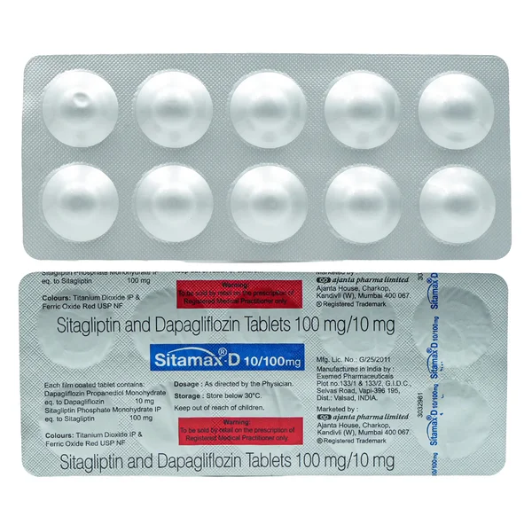 Sitamax-D 10 mg/100 mg Tablet 10's