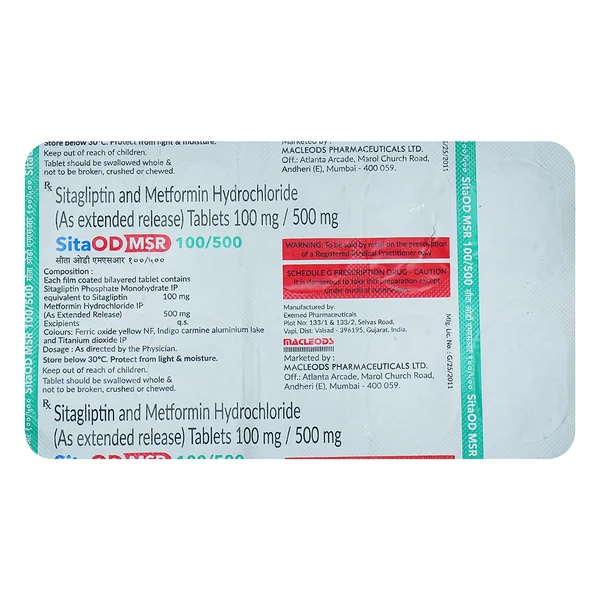 Sita OD MSR 100/500 Tablet 10's, Pack of 10 TabletS