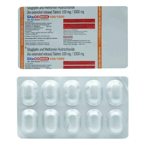 Sita OD MSR 100 mg/1000 mg Tablet 10's