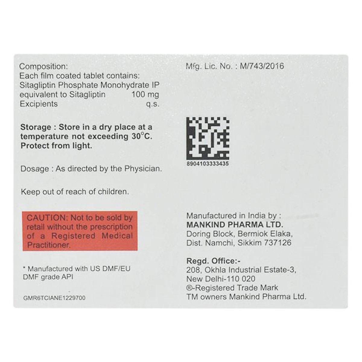 Sitaday 100 Tablet 15's, Pack of 15 TabletS Sitaday 100 Tablet 15's, Pack of 15 TabletS