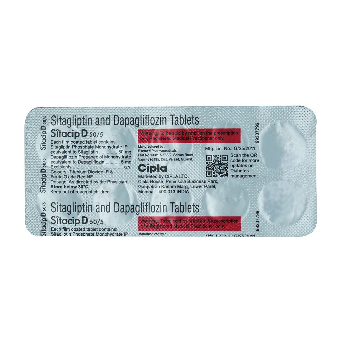 Sitacip D 50/5 Tablet 10's, Pack of 10 Sitacip D 50/5 Tablet 10's, Pack of 10