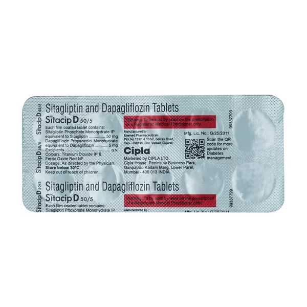 Sitacip D 50/5 Tablet 10's, Pack of 10