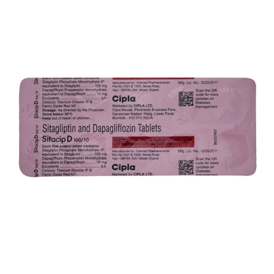 Sitacip D 100/10 Tablet 10's, Pack of 10 TabletS