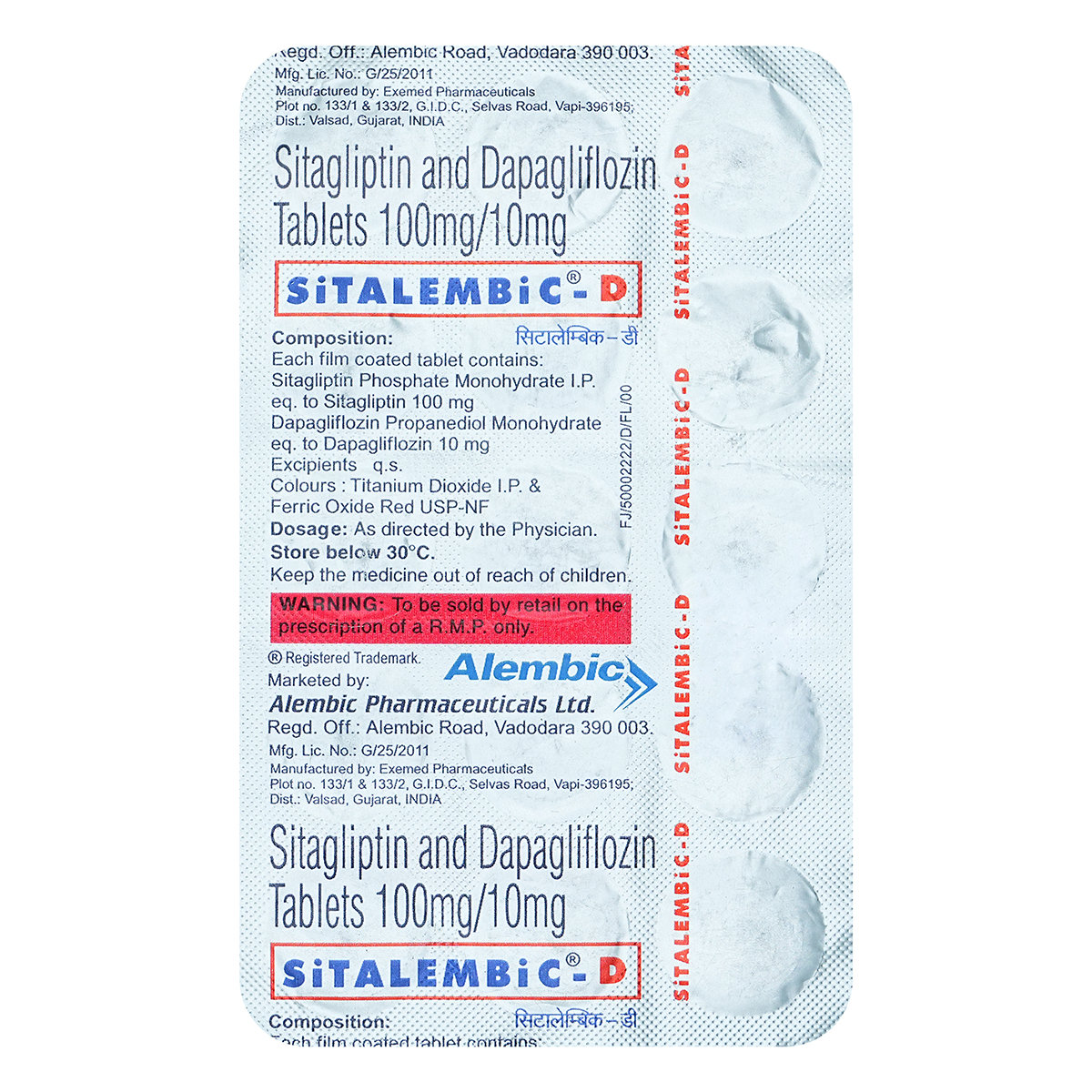 Sitalembic D Tablet 15's, Pack of 15 Sitalembic D Tablet 15's, Pack of 15