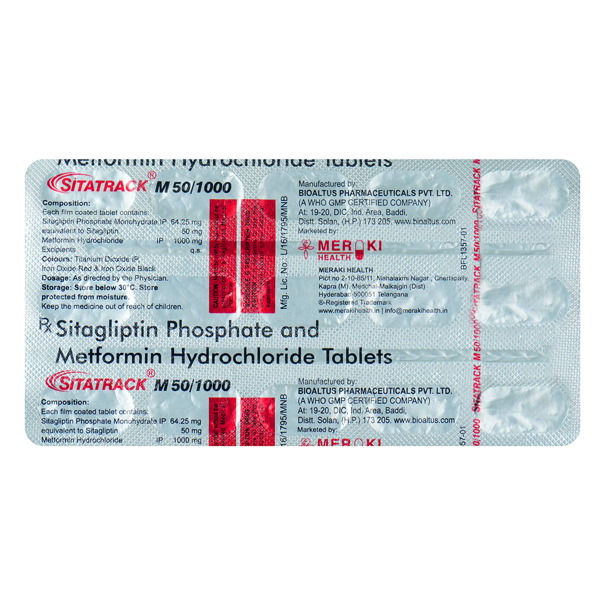 Sitatrack M 50/1000 Tablet 15'S, Pack of 15 TabletS Sitatrack M 50/1000 Tablet 15'S, Pack of 15 TabletS