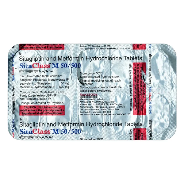 Sitaclass M 50 mg/500 mg Tablet 10's