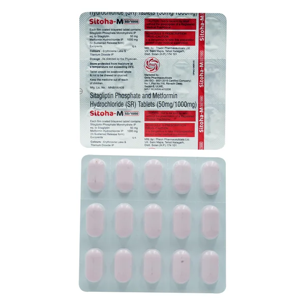 Sitoha-M 50 mg/1000 mg Tablet 15's