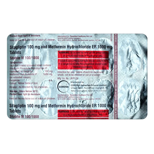 Sitabite M 100/1000 Tablet 10's