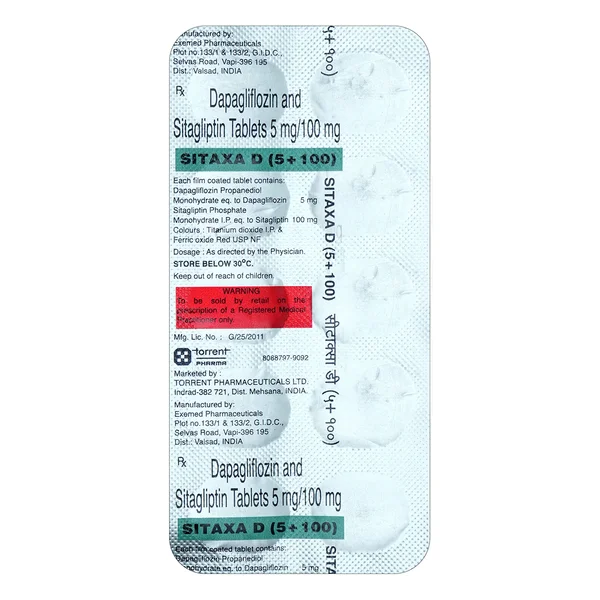 Sitaxa D 5 mg/100 mg Tablet 10's, Pack of 10