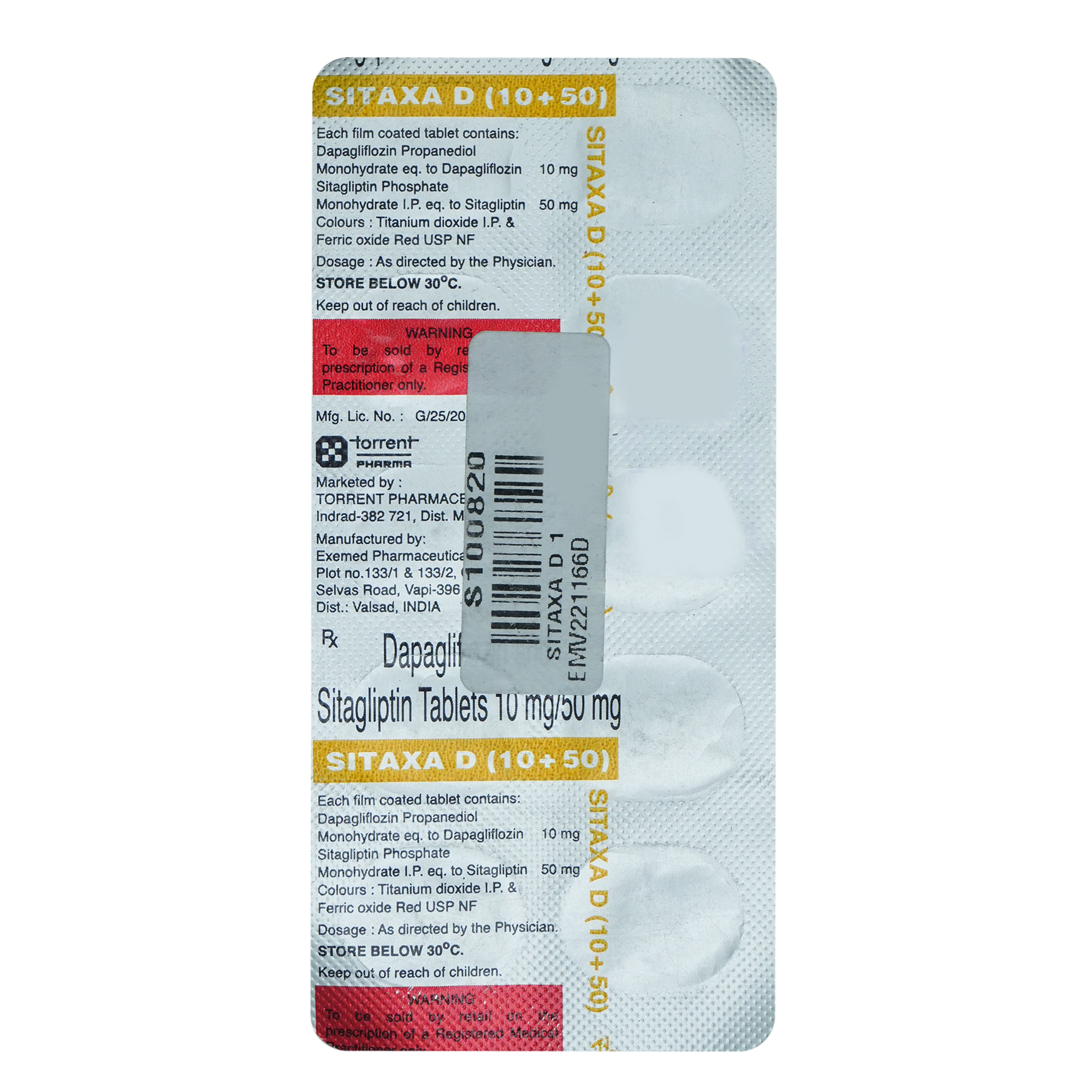 Sitaxa D 10/50 Tablet 10's, Pack of 10 Sitaxa D 10/50 Tablet 10's, Pack of 10