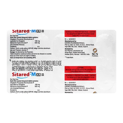 Sitared-M XR 100/500 Tablet 10's, Pack of 10 TABLETS