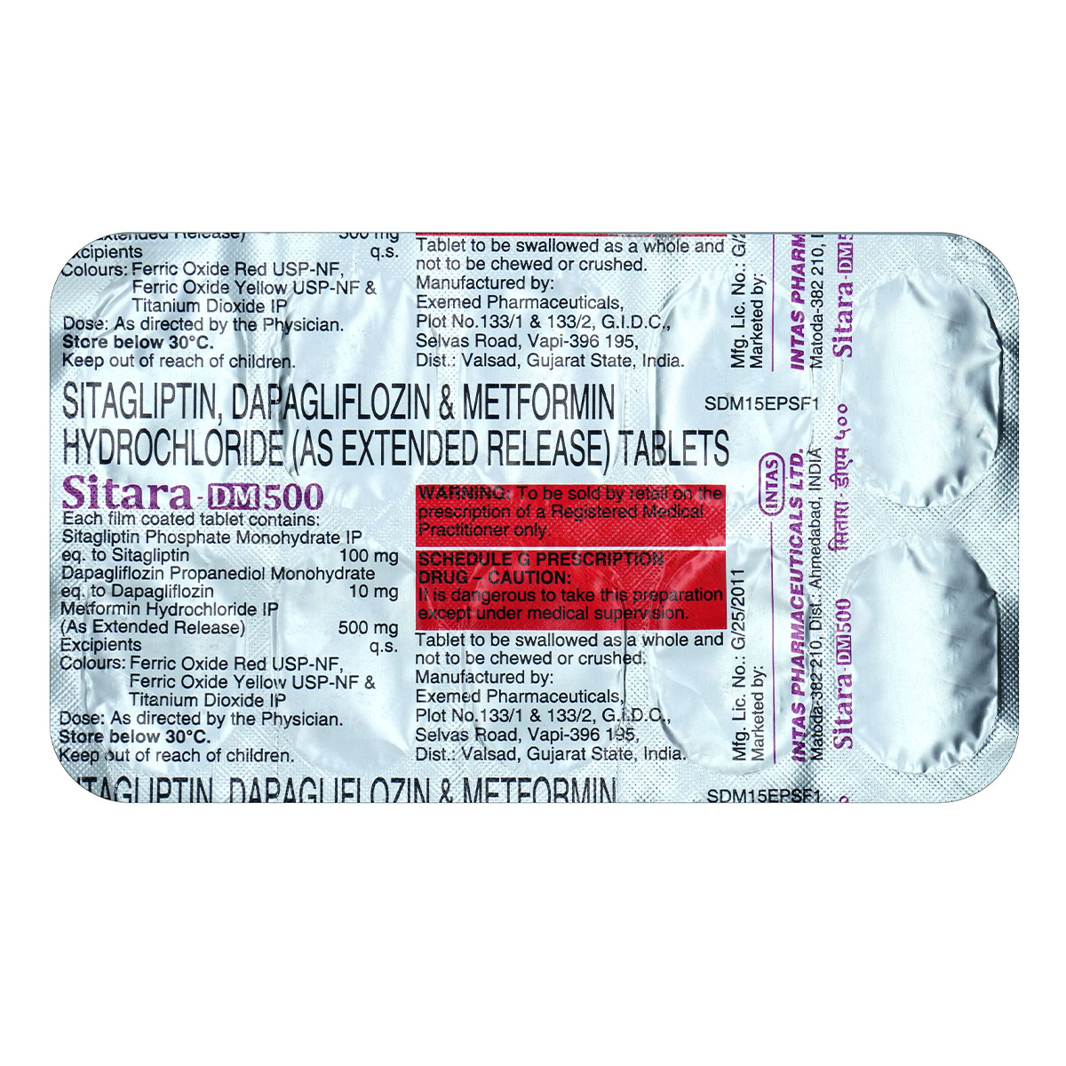 Sitara-DM 500 Tablet 10's, Pack of 10 TABLETS Sitara-DM 500 Tablet 10's, Pack of 10 TABLETS