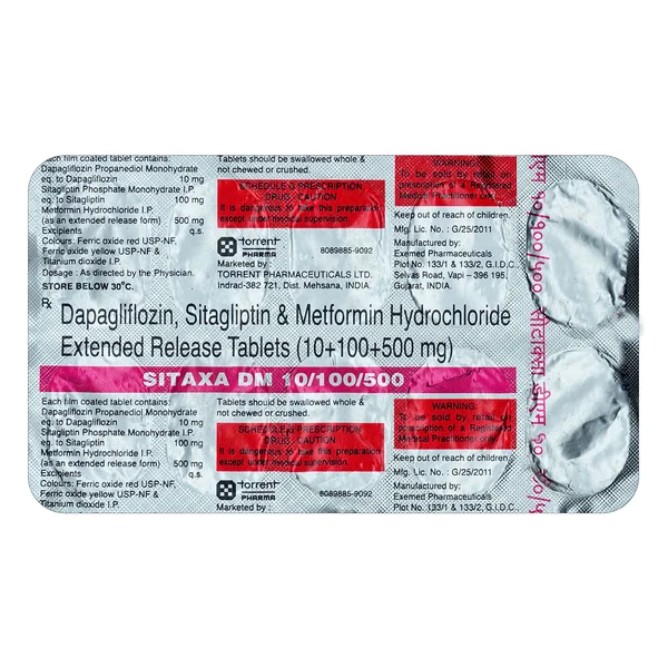 Sitaxa Dm 10/100/500 Tablet 10's, Pack of 10 TABLETS