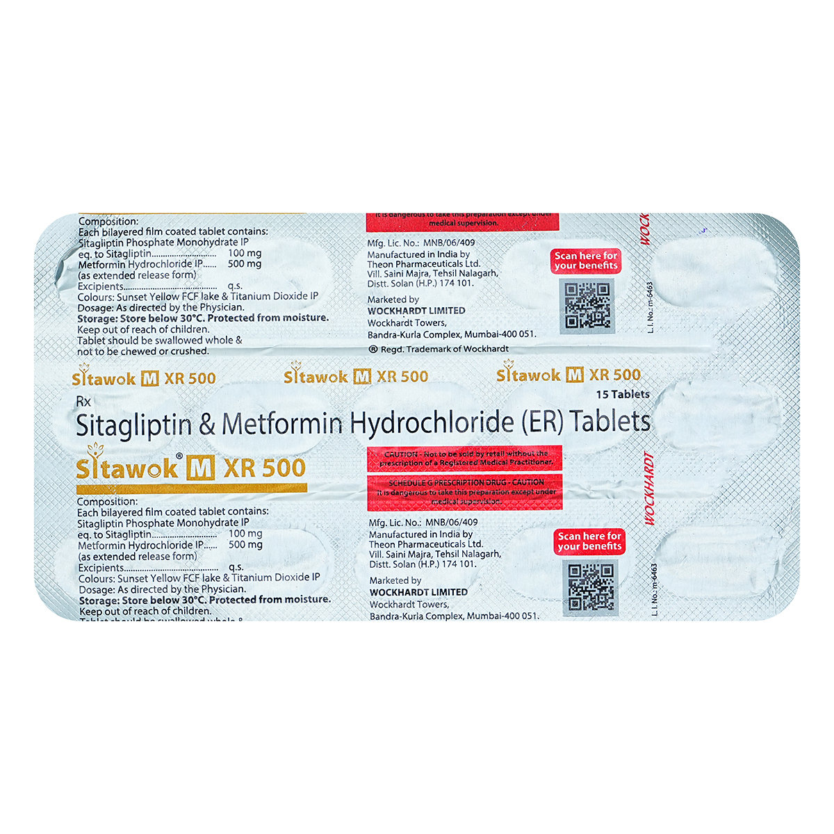 Sitawok M XR 500 Tablet 15's, Pack of 15 TabletS Sitawok M XR 500 Tablet 15's, Pack of 15 TabletS